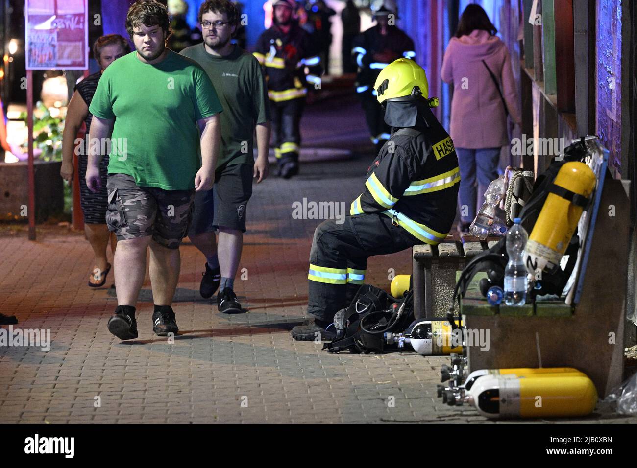 Roztoky, Czech Republic. 01st June, 2022. A devastating fire of the Alzheimer centre in Roztoky, near Prague, Czech Republic, has claimed over 50 injured, on June 1, 2022. Credit: Michal Kamaryt/CTK Photo/Alamy Live News Stock Photo