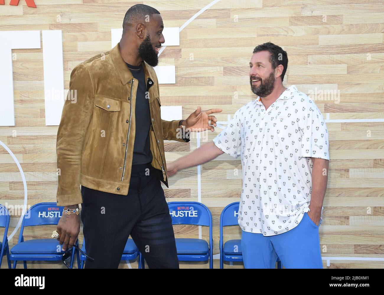 Los Angeles, USA. 01st June, 2022. (L-R) LeBron James and Adam Sandler ...