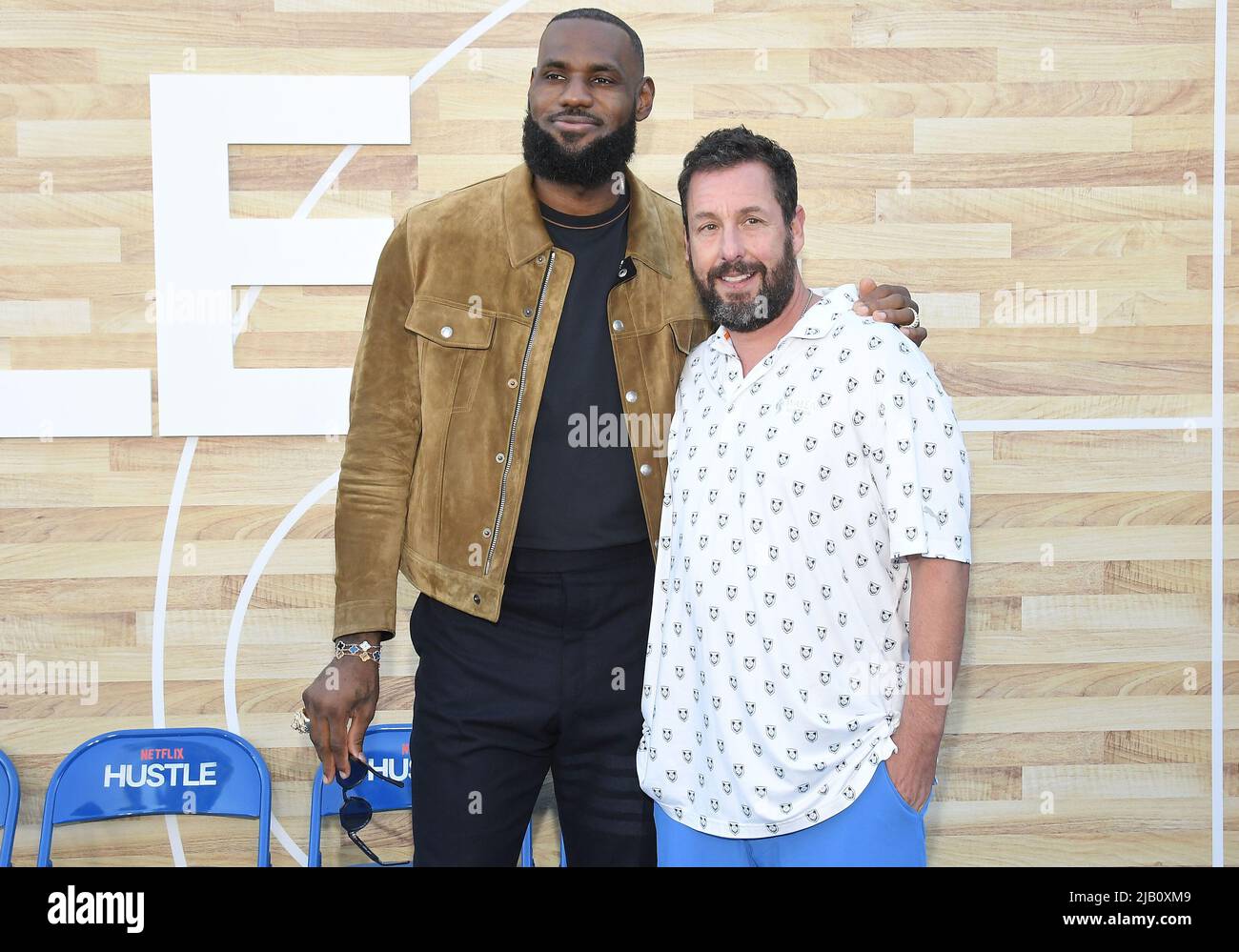 Los Angeles, USA. 01st June, 2022. (L-R) LeBron James and Adam Sandler ...