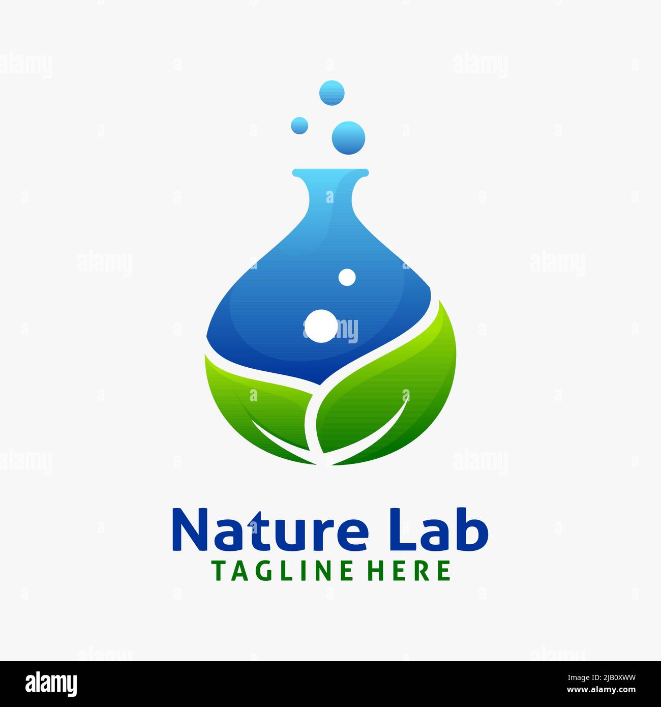 Nature science lab logo design Stock Vector