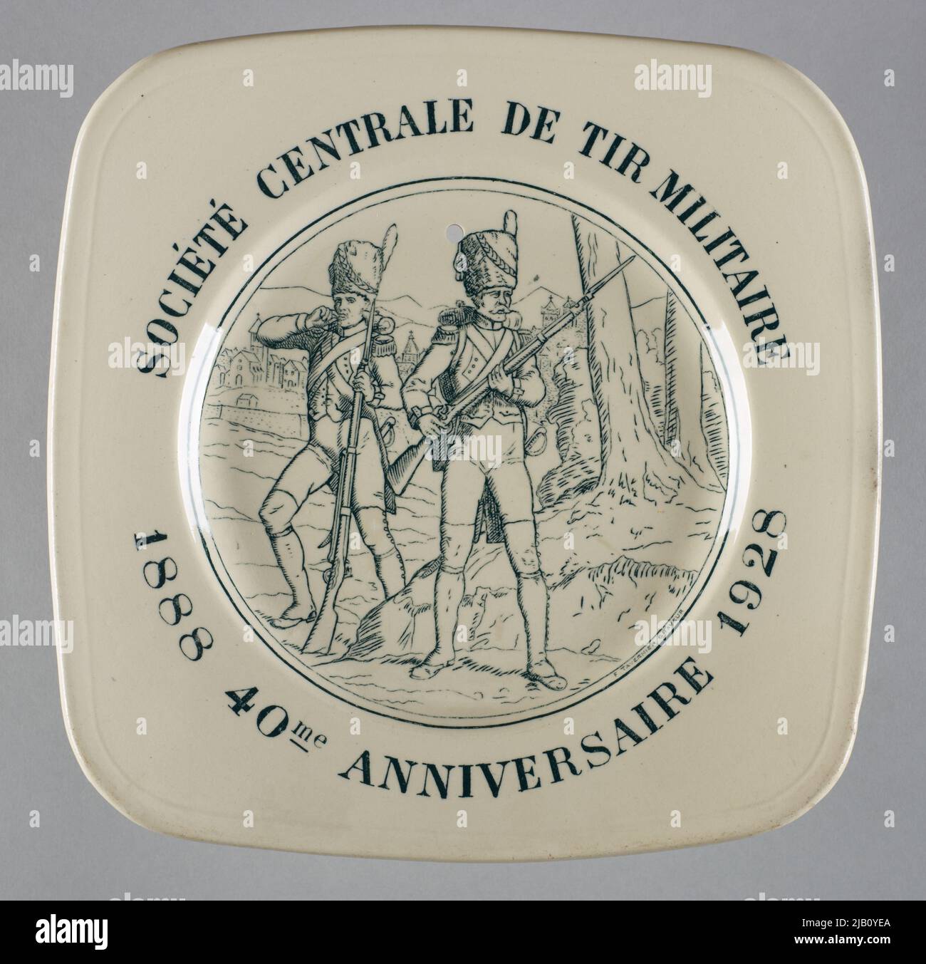 Commemorative plate of the Central Military Society of Strzelecki Stock Photo
