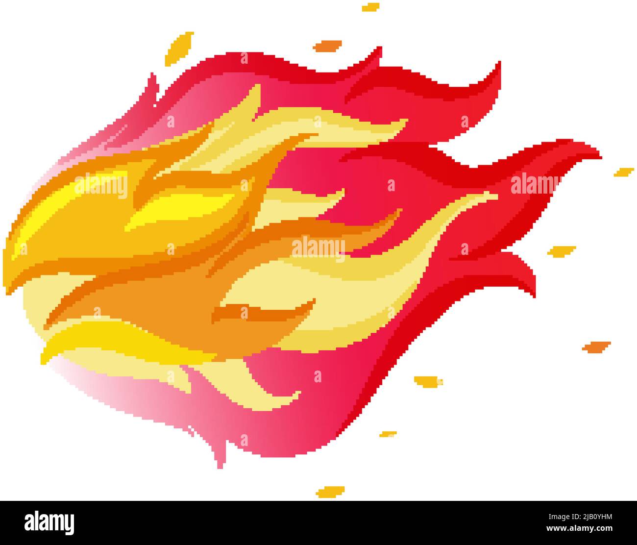 Fire flame isolated on white background illustration Stock Vector Image ...