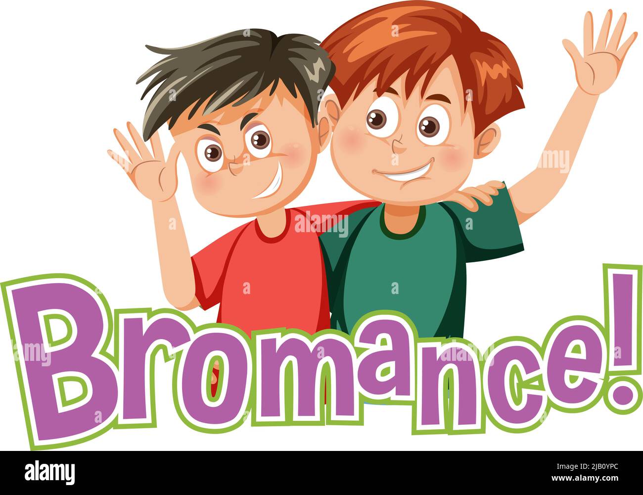 Best friends boys cartoon character with kooky word expression illustration  Stock Vector Image & Art - Alamy