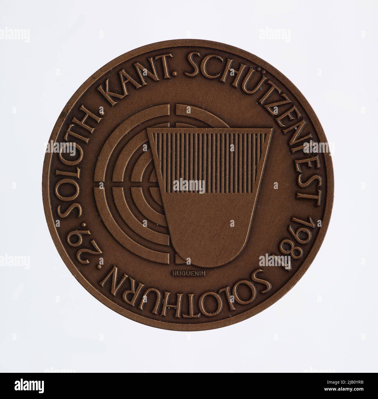 Commemorative token of shooting competitions in Solura Huguenin Frères & Co Stock Photo