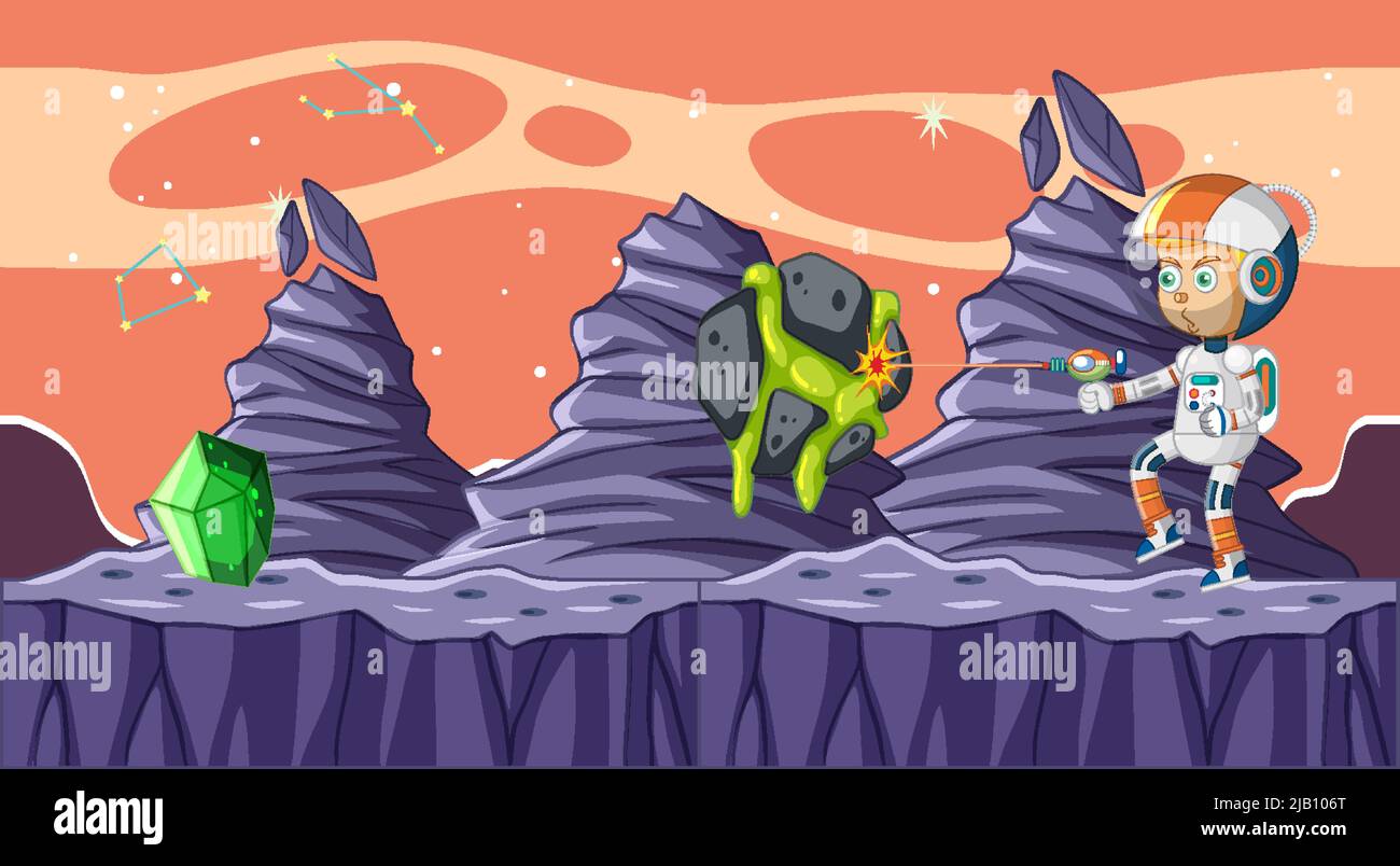 Scene with astronaut in space illustration Stock Vector Image & Art - Alamy