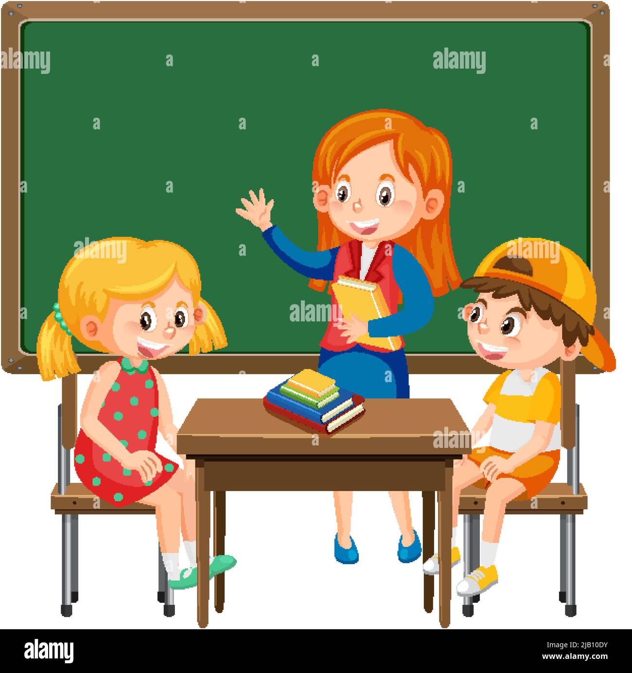 A blank board with children cartoon character illustration Stock Vector ...