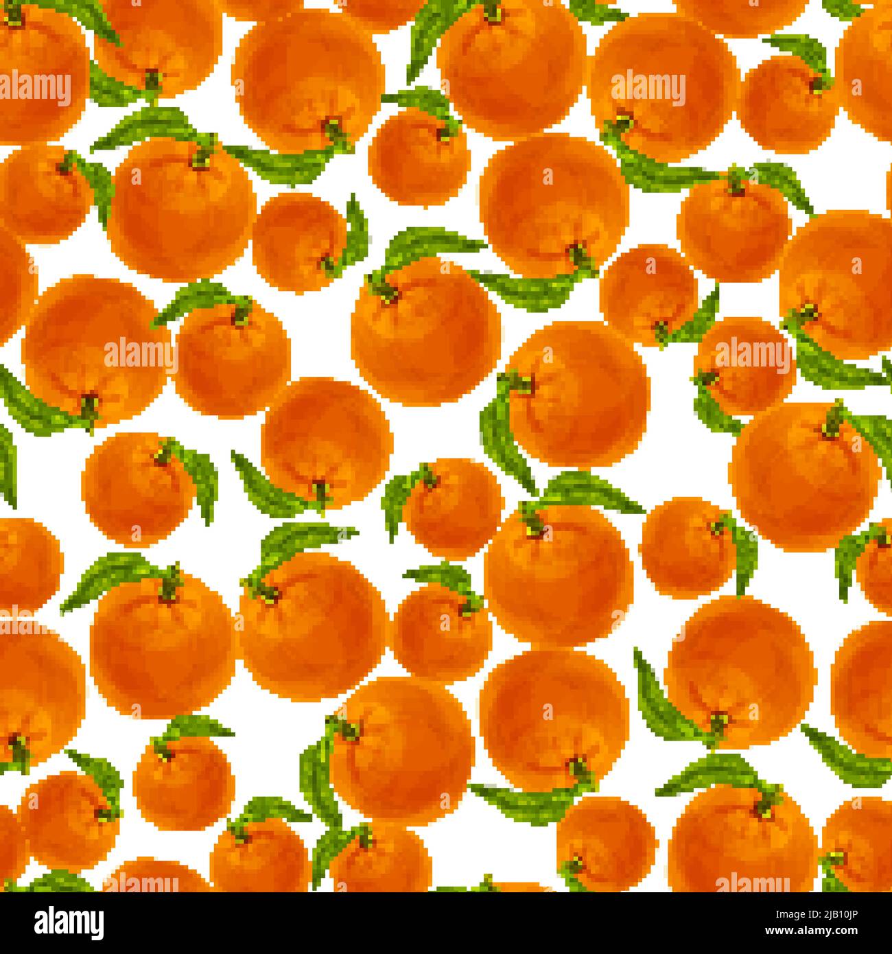 Seamless natural organic juicy orange with leaf fruit pattern vector ...