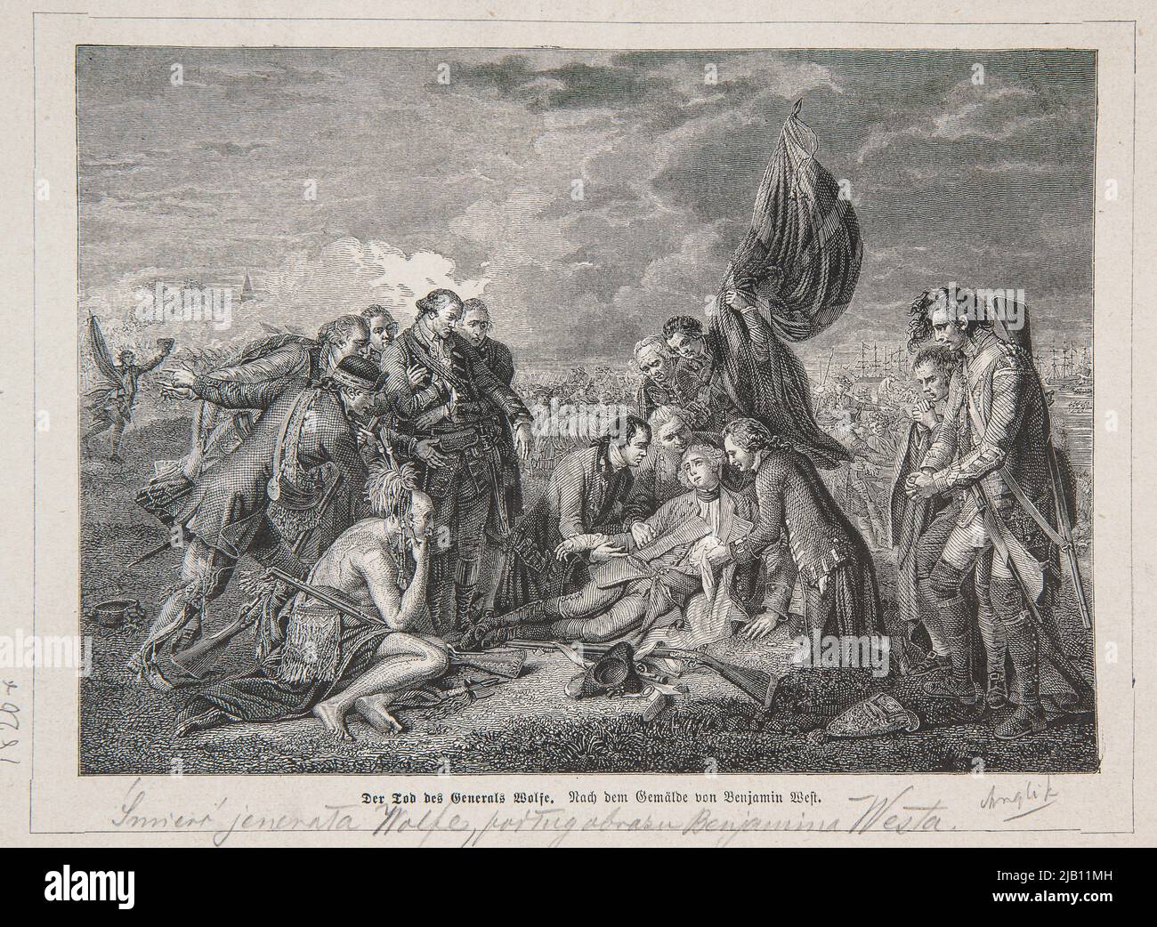 The death of General Wolf according to the image of Benjamin West. A clip from a German magazine unknown, West, Benjamin (1738 1820) Stock Photo