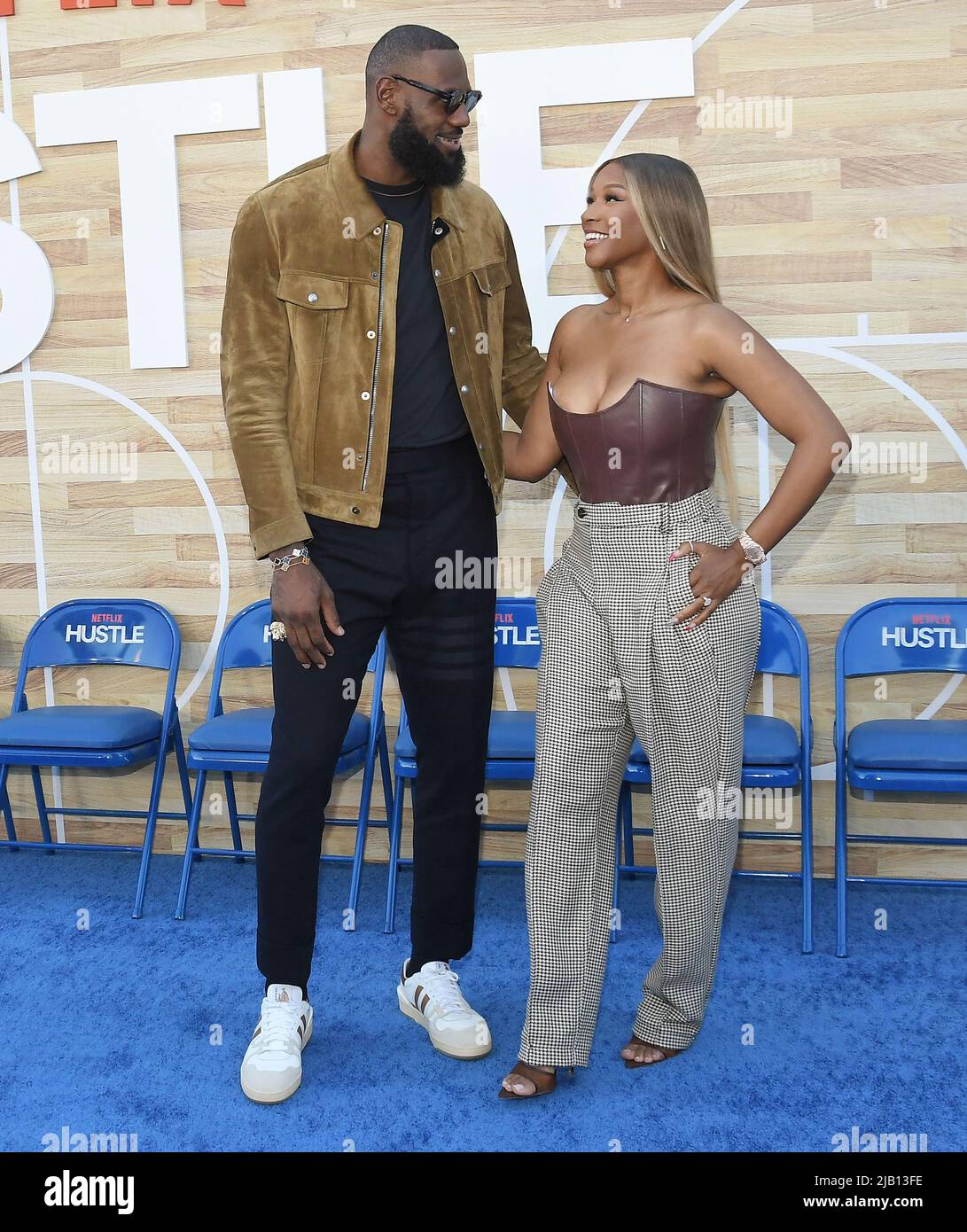 (L-R) LeBron James and Savannah James arrives at Netflix's HUSTLE Los ...