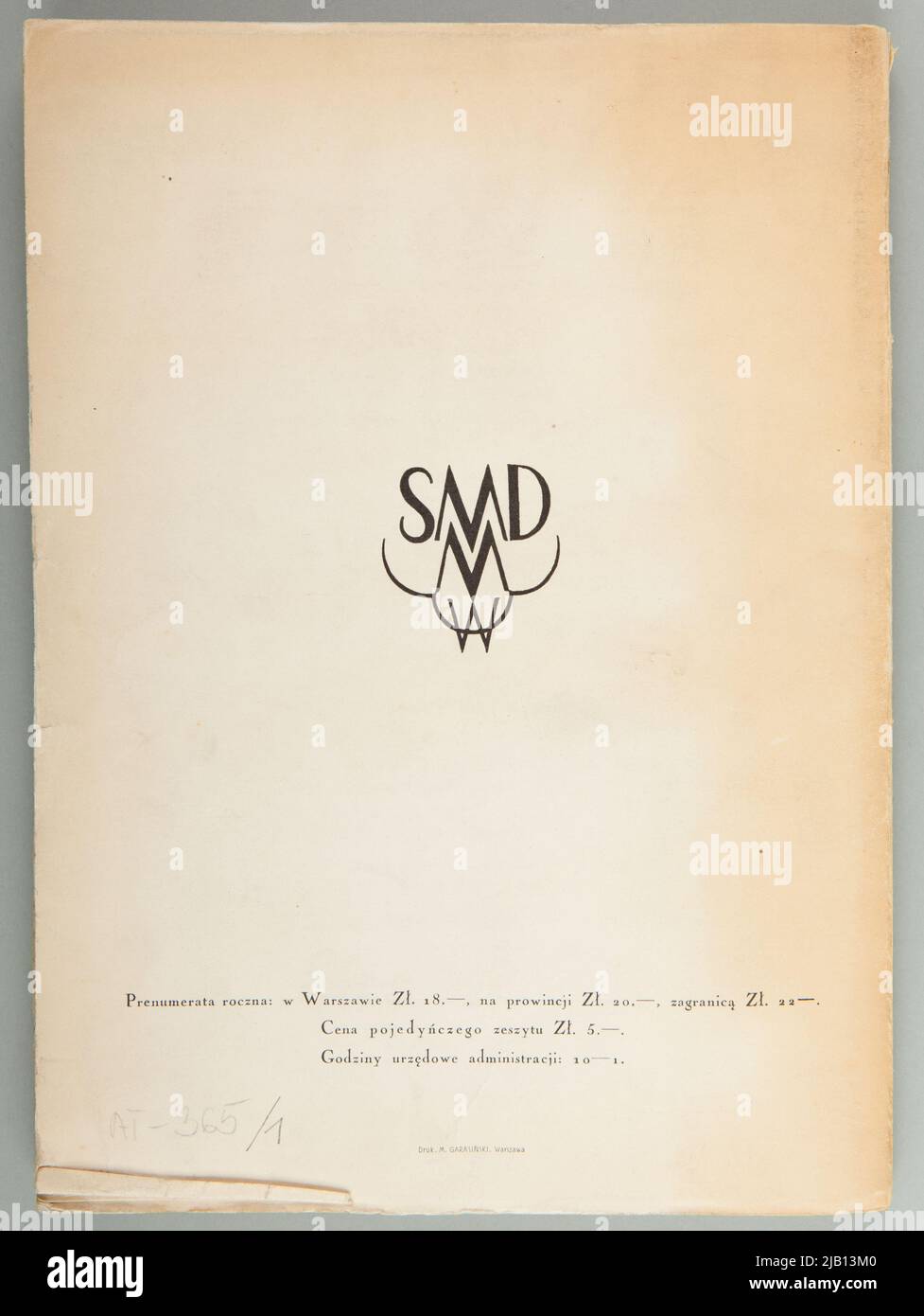 Magazine Kwartalnik Muzyczny No. 8 (07.1930) with Articles in the Field of Music History The authors are different Stock Photo