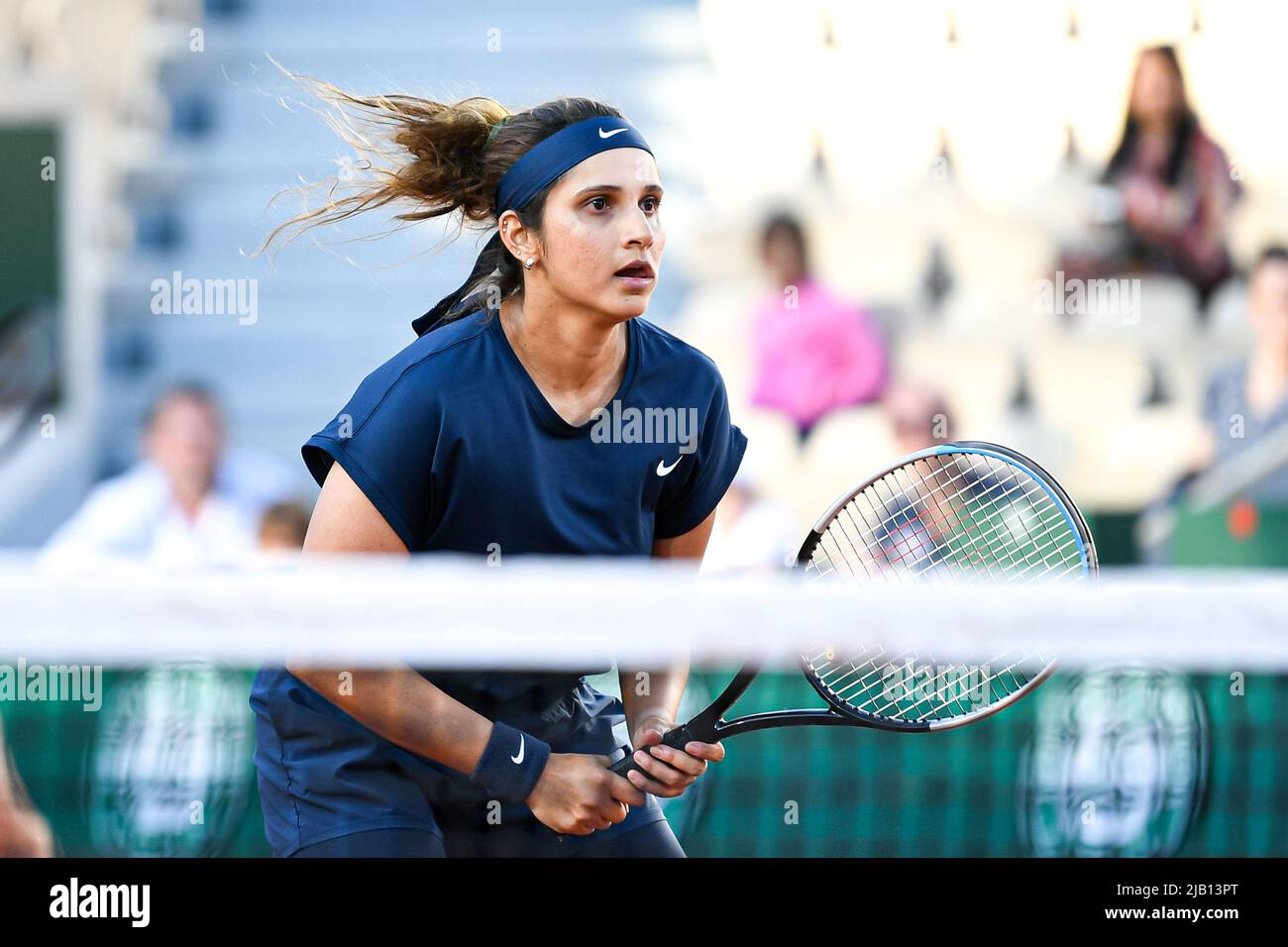 Sania Mirza of India during the French Open, Grand Slam tennis tournament on May 31, 2022 at Roland-Garros stadium in Paris, France - Photo: Victor Joly/DPPI/LiveMedia Stock Photo