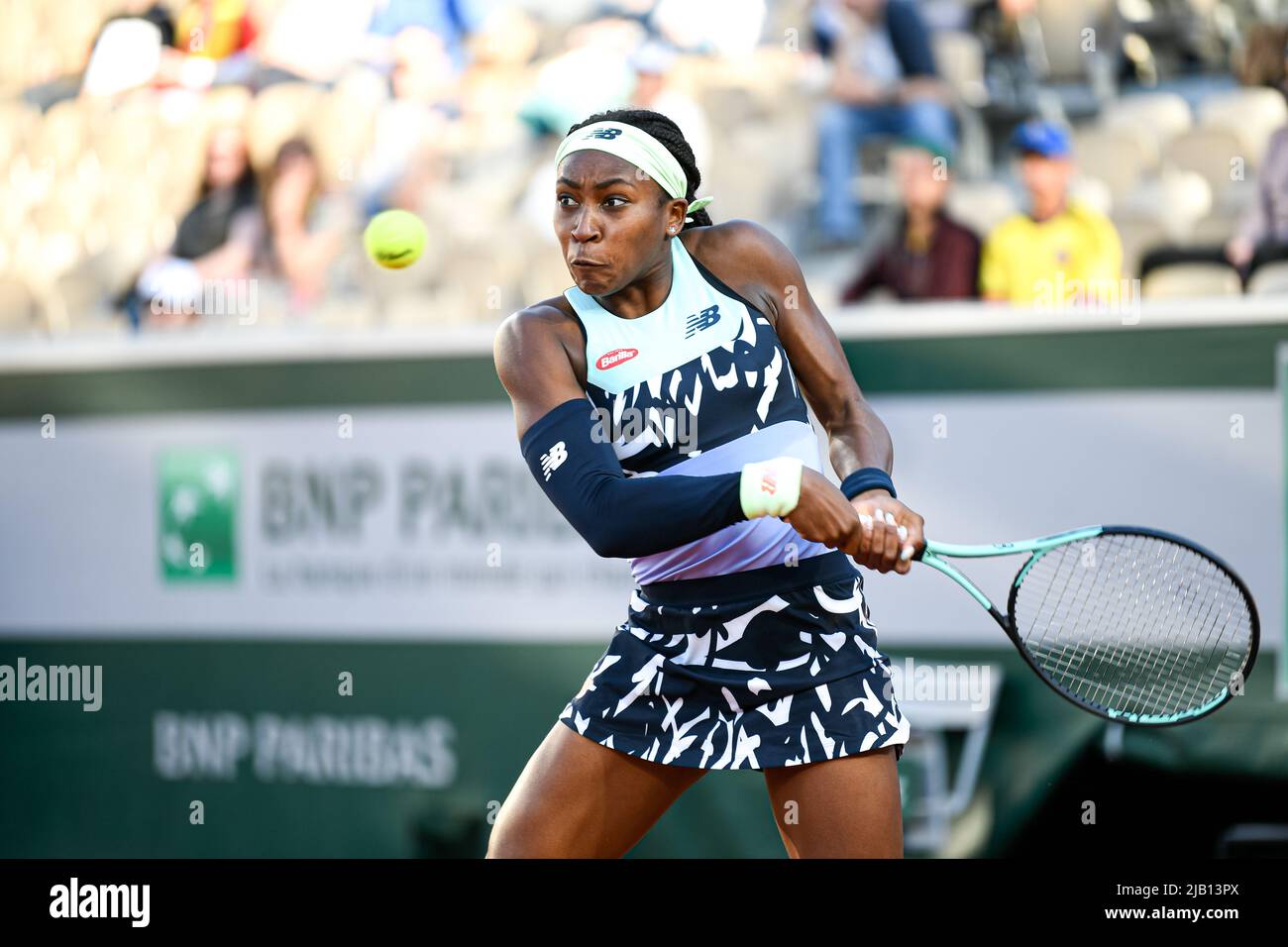 Cori "Coco" Gauff of USA during the French Open, Grand Slam tennis