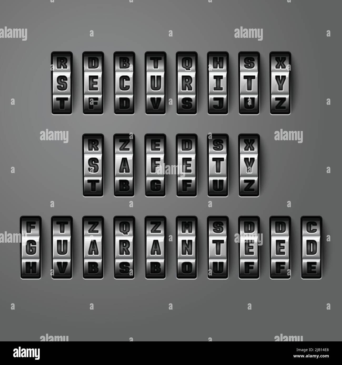Security safety guaranteed words by mechanical alphabet for combination