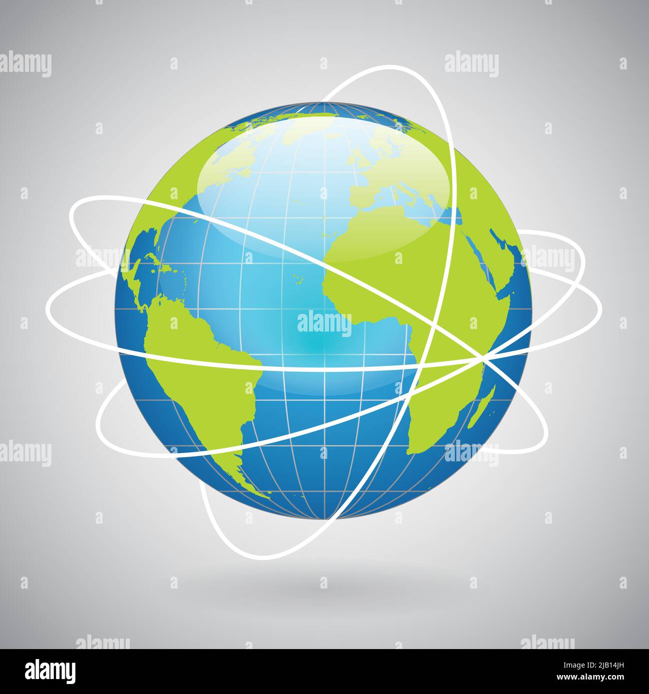 Earth globe icon with global technology or social connection network ...