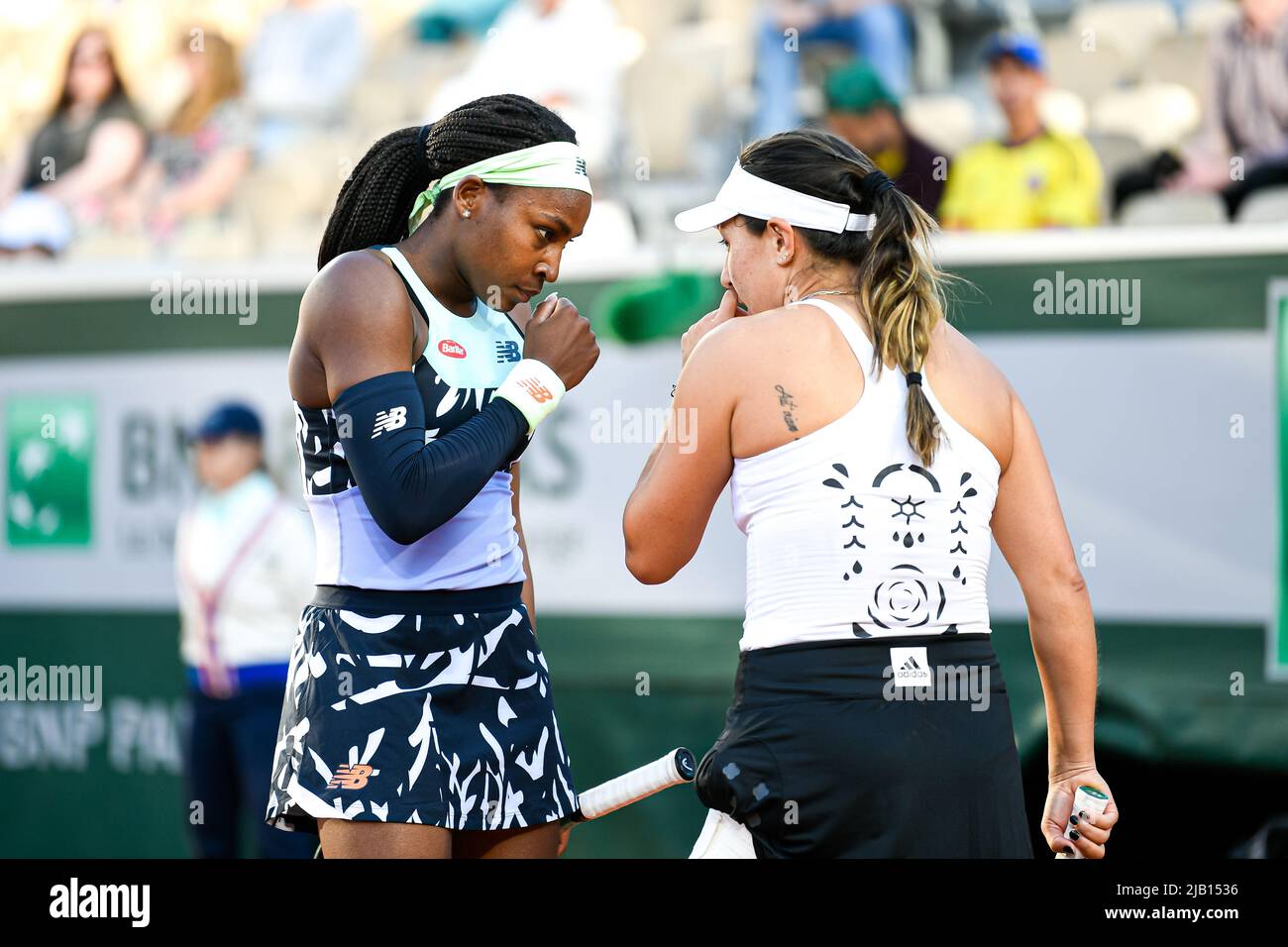 Cori "Coco" Gauff of USA and Jessica Pegula of USA during the French