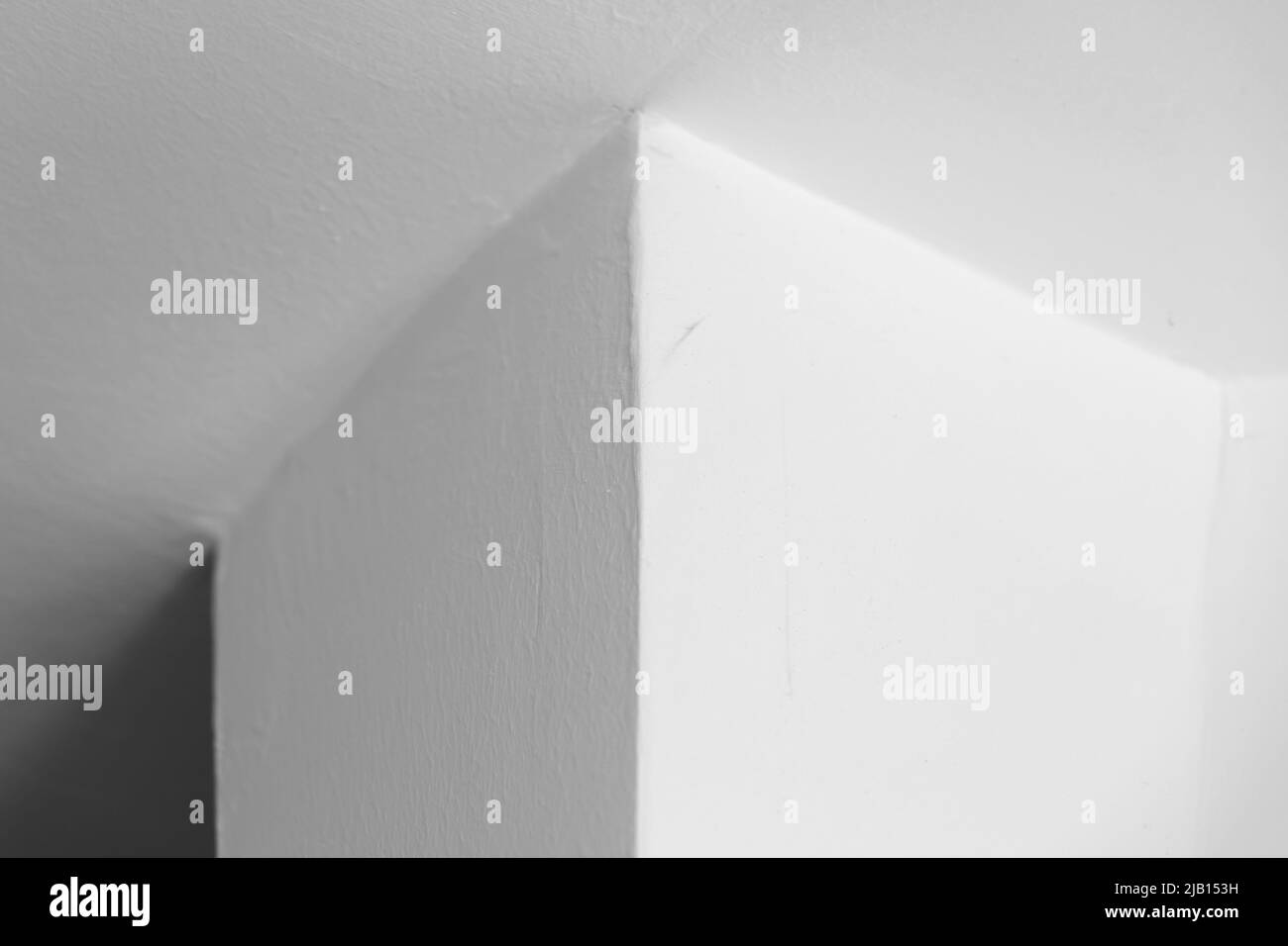 Abstract architecture background, white corner and ceiling, black and