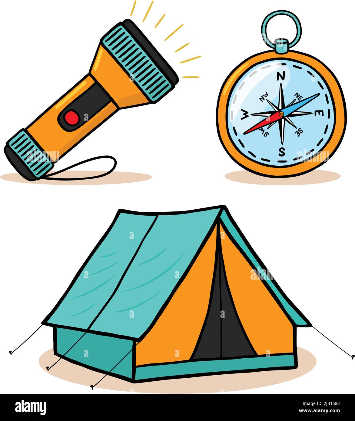 Mountain hiking equipment icons set vector illustration Stock Vector ...
