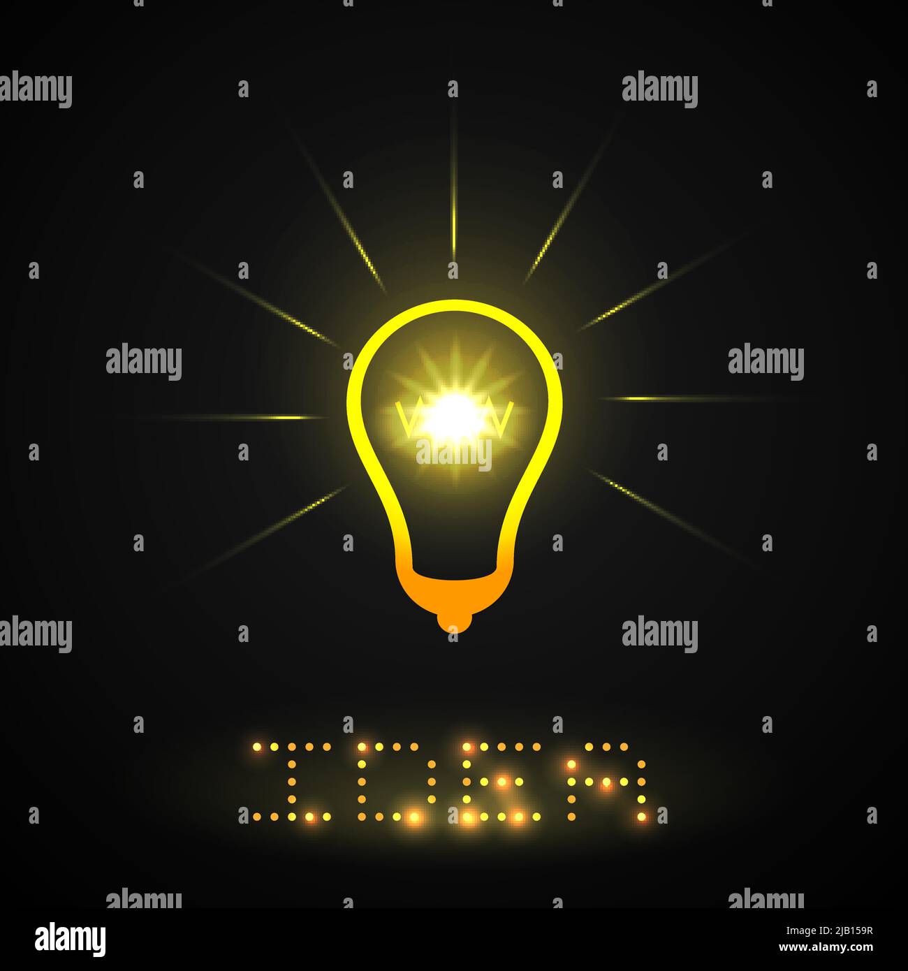 Idea lightbulb digital concept yellow vector illustration Stock Vector