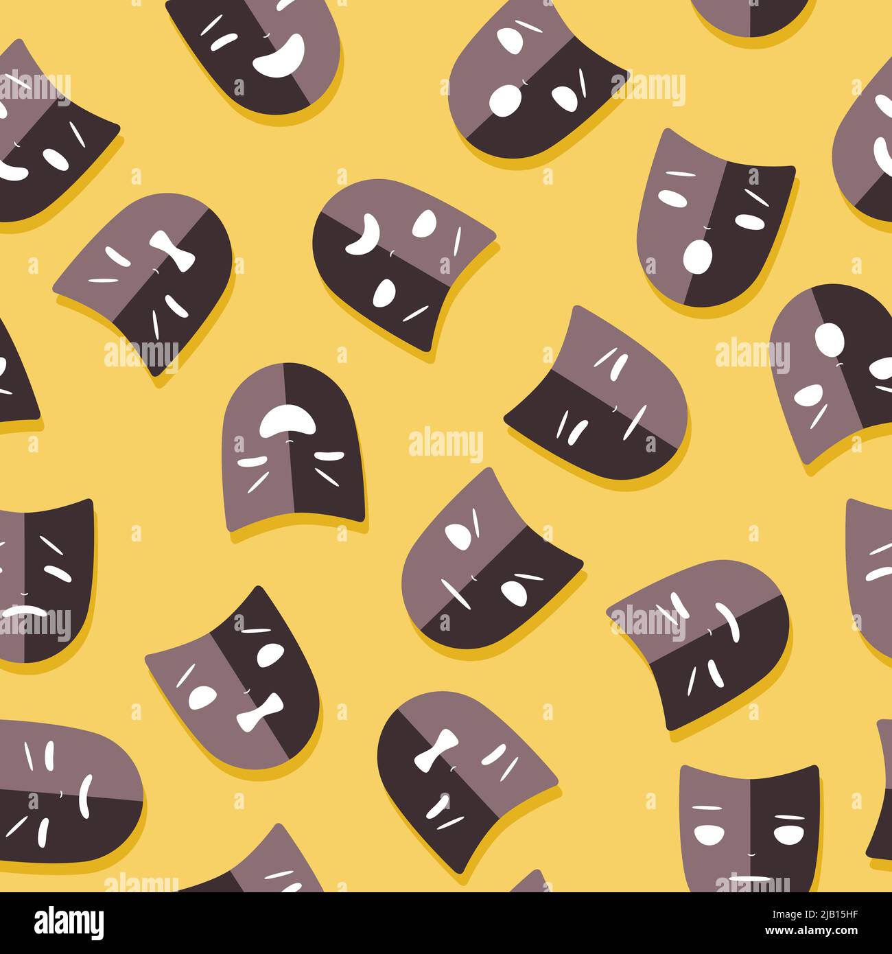 Seamless background pattern with theatrical masks vector illustration Stock Vector