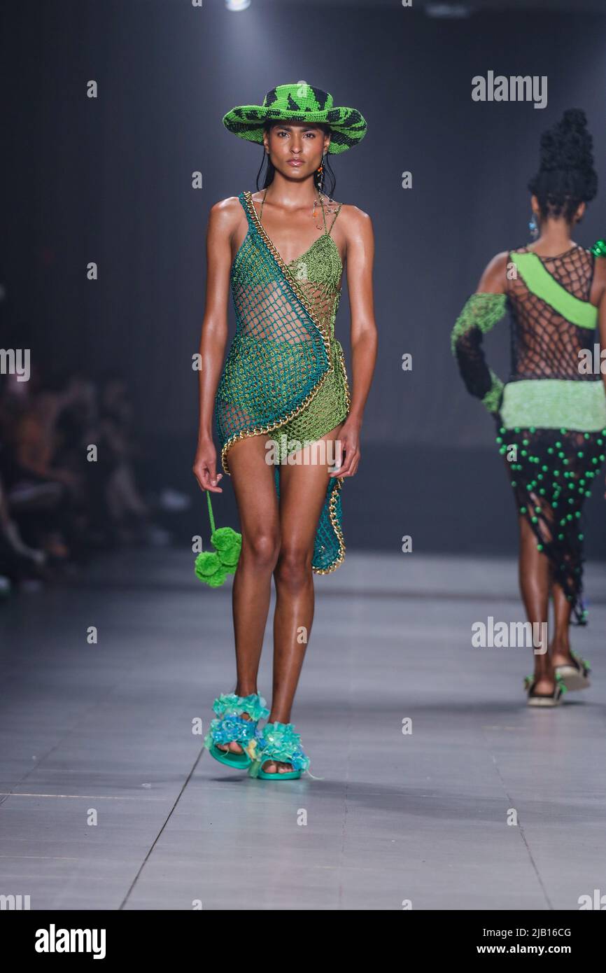 Sao Paulo, Brazil. 1st Jun 2022. Model during the Ponto Firme Project at  Sao Paulo Fashion Week (SPFW) at Senac Lapa Faustolo in Sao Paulo. (Photo:  Vanessa Carvalho/Brazil Photo Press) Credit: Brazil