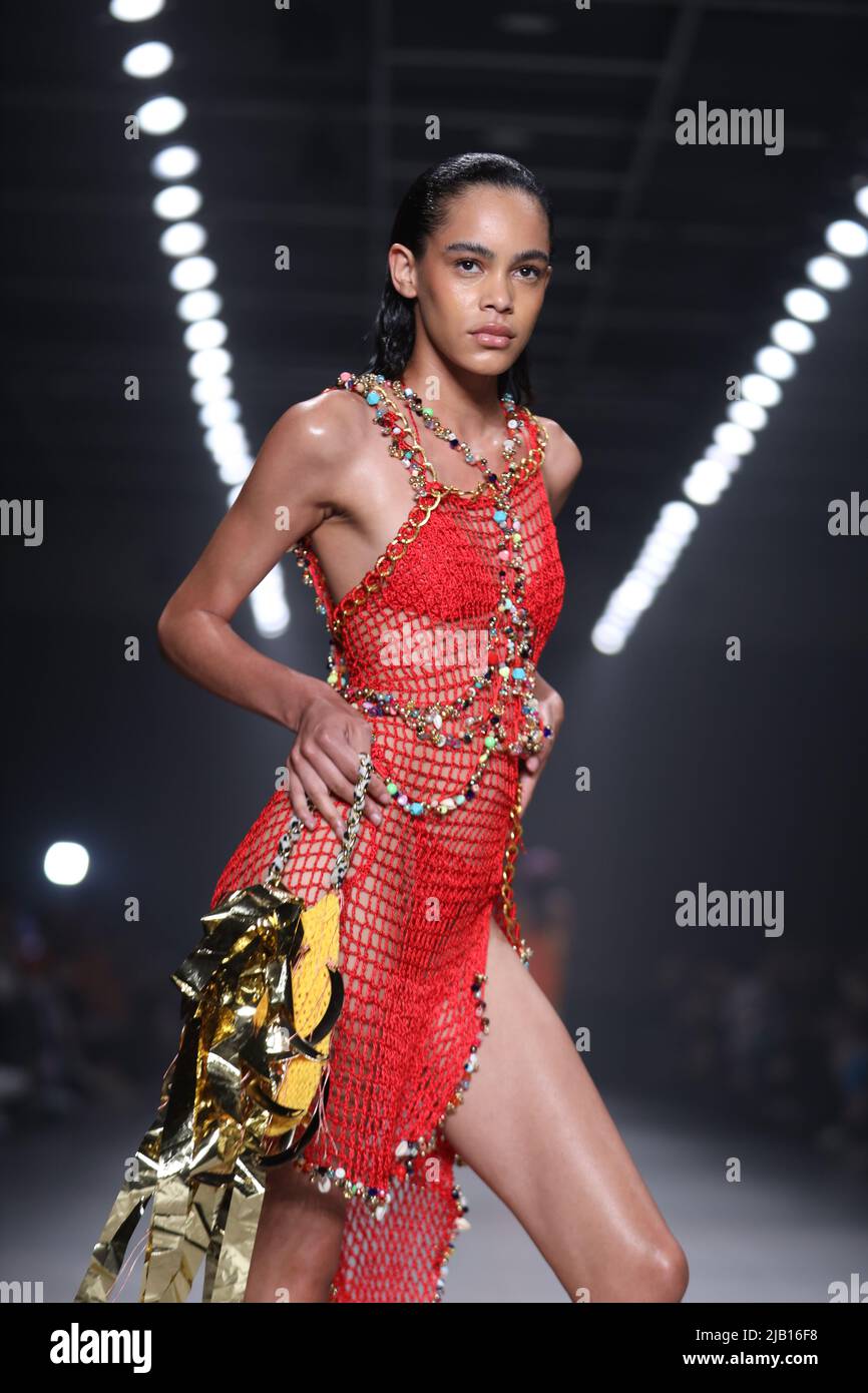 Sao Paulo, Brazil. 1st Jun 2022. Model during the Ponto Firme Project at  Sao Paulo Fashion Week (SPFW) at Senac Lapa Faustolo in Sao Paulo. (Photo:  Vanessa Carvalho/Brazil Photo Press) Credit: Brazil