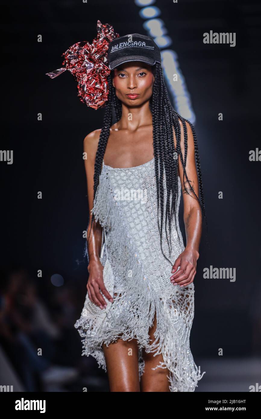 Sao Paulo, Brazil. 1st Jun 2022. Model during the Ponto Firme Project at  Sao Paulo Fashion Week (SPFW) at Senac Lapa Faustolo in Sao Paulo. (Photo:  Vanessa Carvalho/Brazil Photo Press) Credit: Brazil