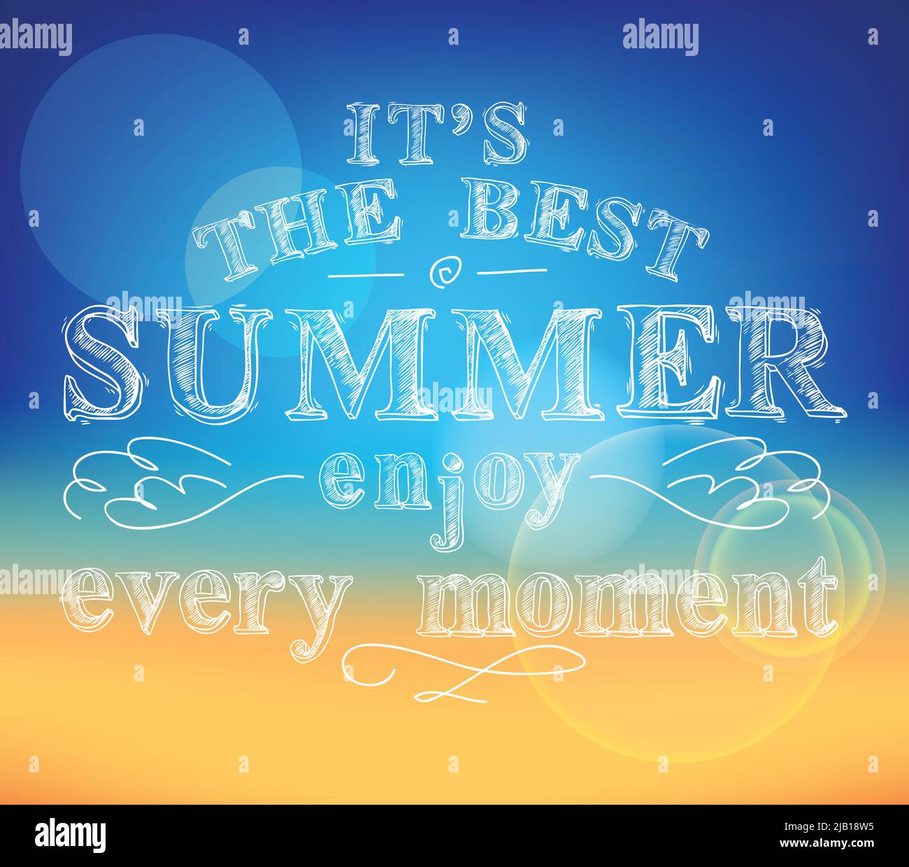 Best summer enjoy every moment poster with abstract sea background vector illustration Stock Vector