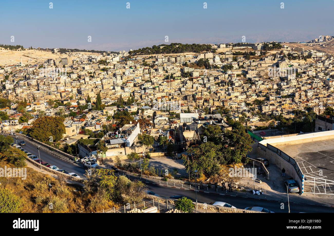 Jerusalem, Israel October 12, 2017 Panorama of Mount of Olives with
