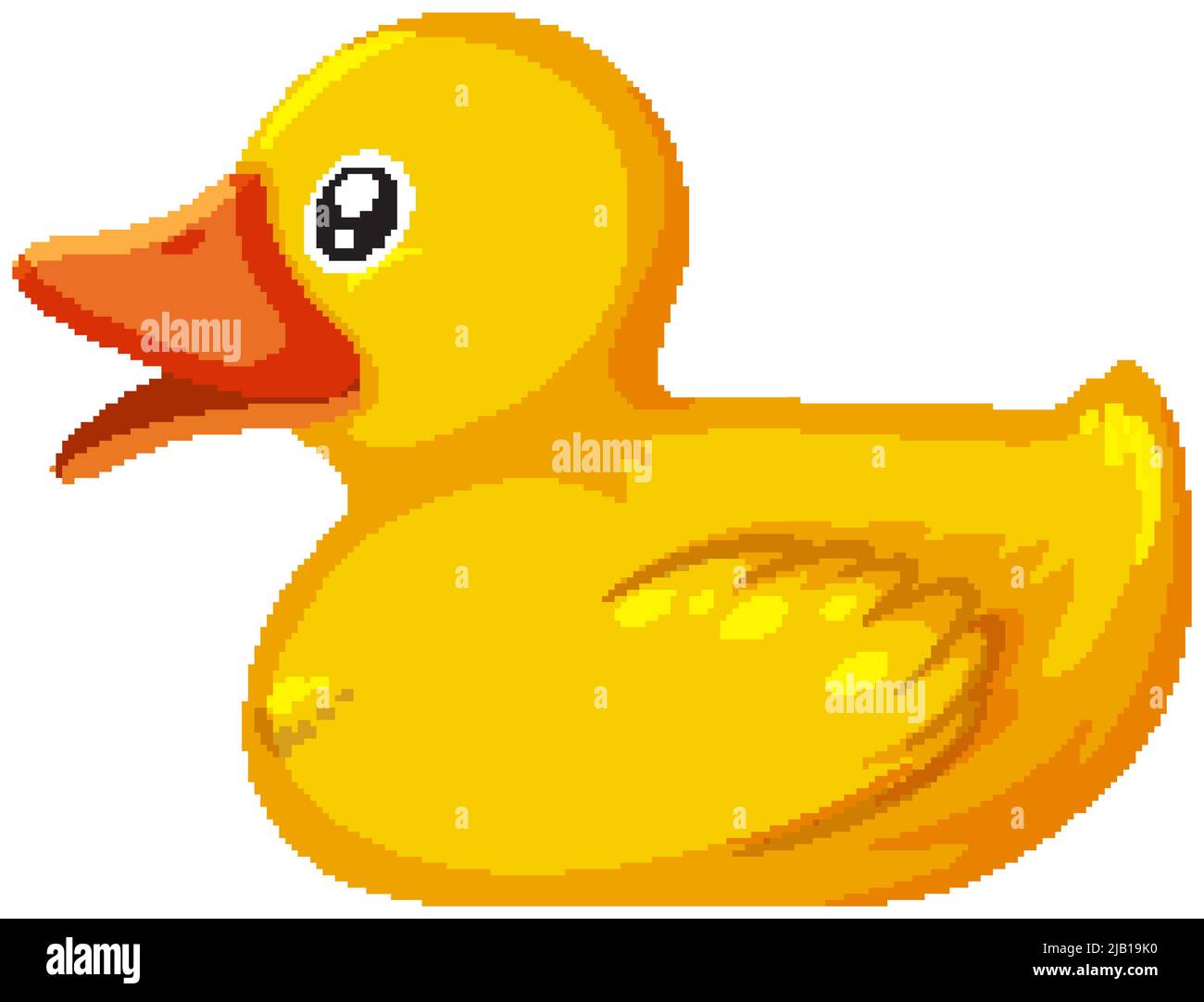 A yellow toy duck on white background illustration Stock Vector Image