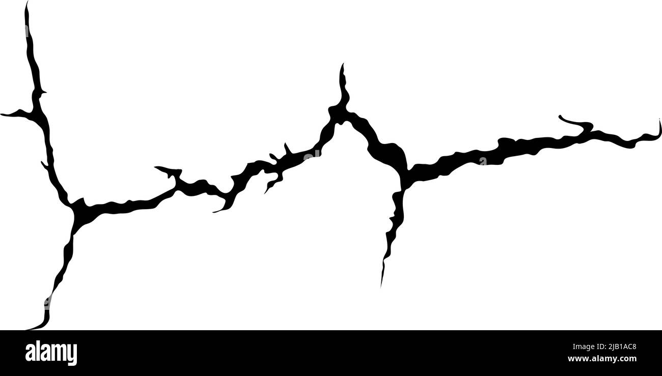 Ground crack. Earthquake and ground cracks, hole effect, craquelure and damaged wall texture