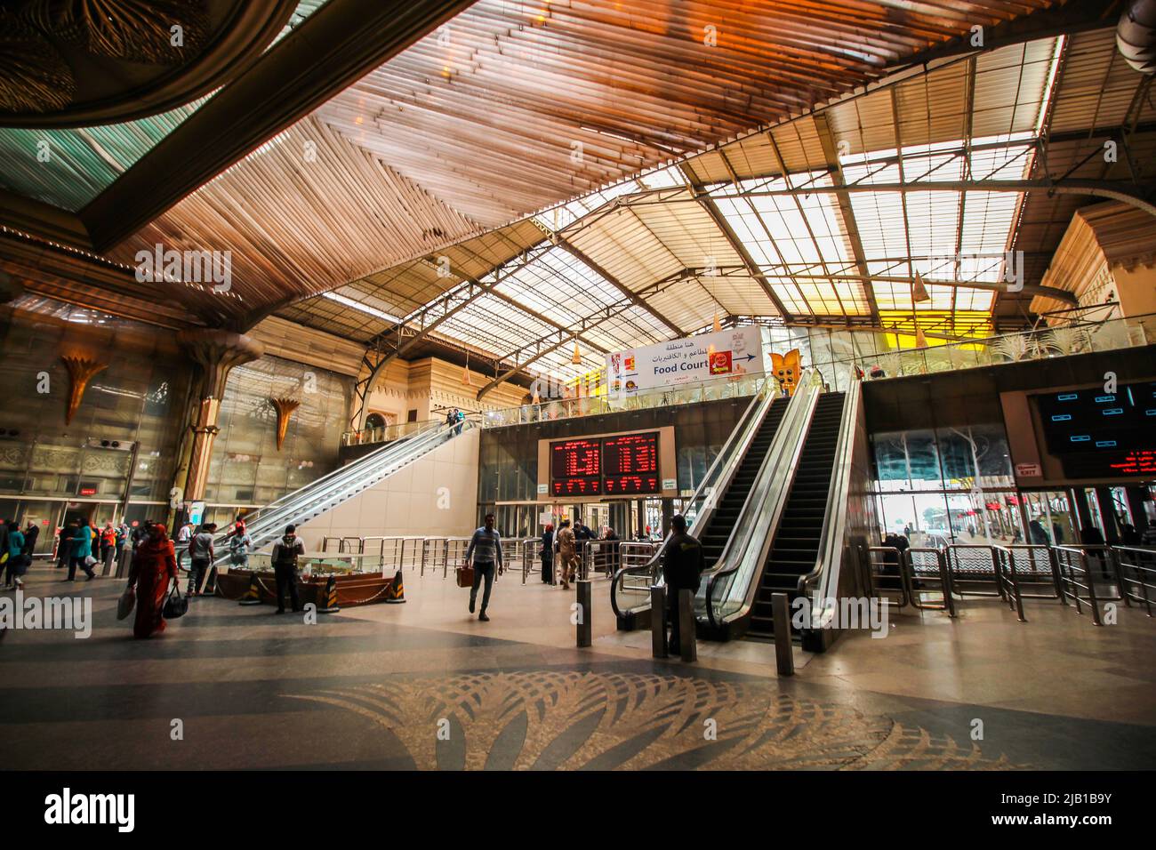 Ramses railway station in Cairo, Egypt - March 10, 2017 Inside view of Ramses railway station in Cairo, Egypt Stock Photo
