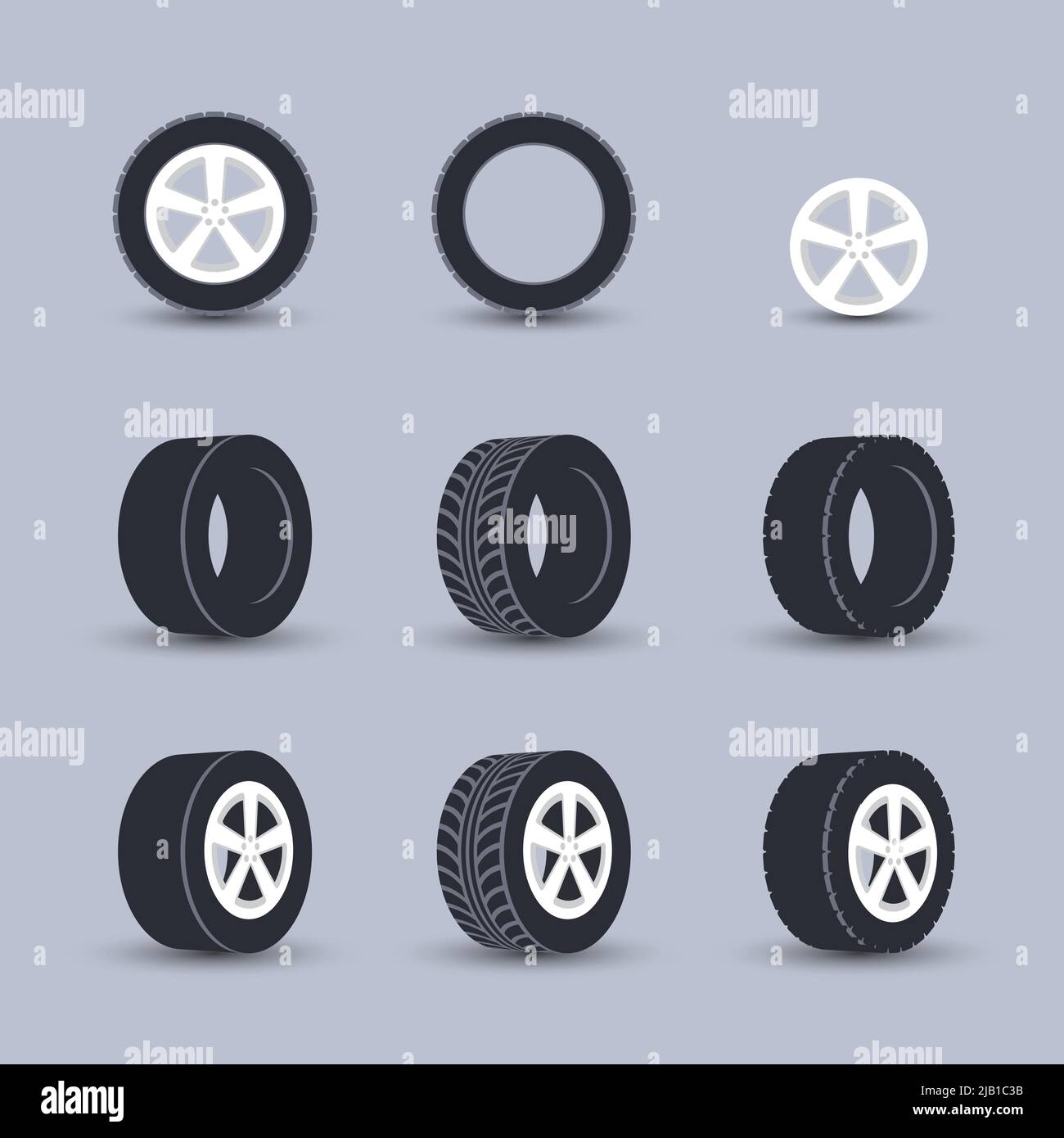 Auto garage wheels disk montage and installation winter tires