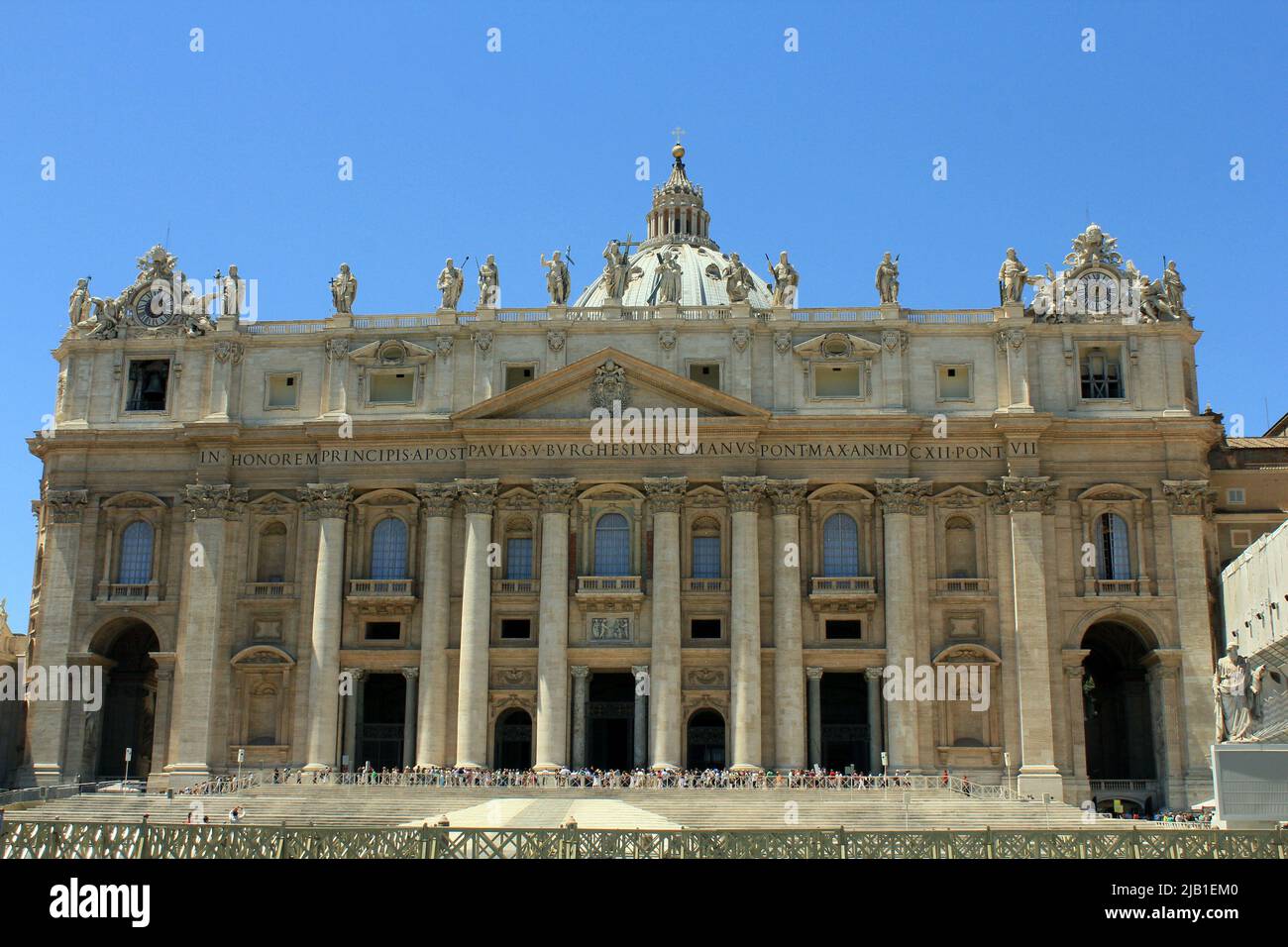 Photograph of St. Peters Basilic taken during a short visit to the Vatican City in Italy, although not with religious purpose was amazing to visit Stock Photo