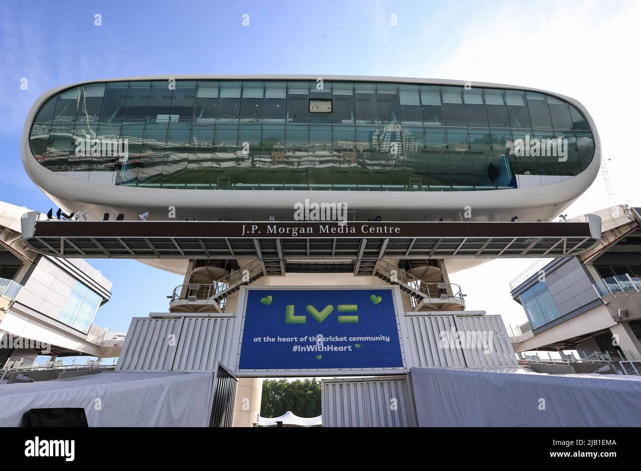 London, UK. 02nd June, 2022. The J.P Morgan Media Centre at Lords Credit: News Images /Alamy Live News Stock Photo