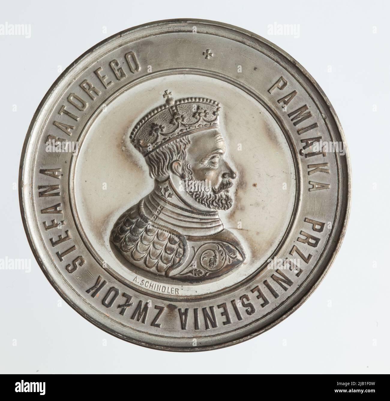 A medal commemorating the transfer of Stefan Batory's corpses to the royal graves in Wawel Schindler, A. Stock Photo