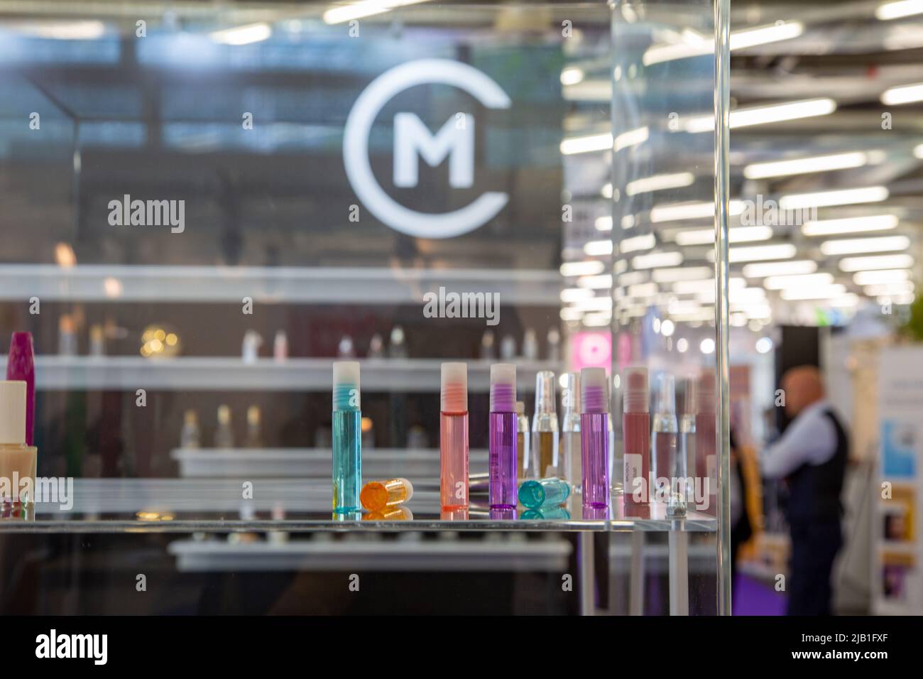 Munich, Germany. 02nd June, 2022. Madison Cosmetics GmbH at the Cosmetic Business 2022 trade fair in Munich, Germay on June 2, 2022. (Photo by Alexander Pohl/Sipa USA) Credit: Sipa USA/Alamy Live News Stock Photo