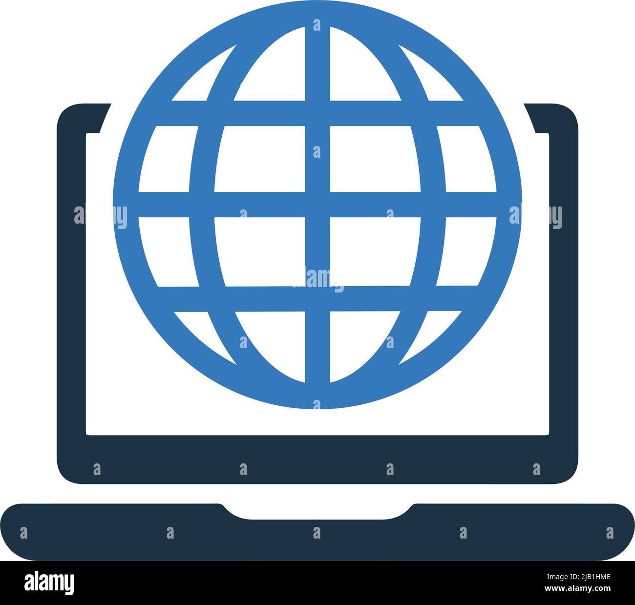 Global, laptop, big data icon. Well organized simple vector and meticulously design. Stock Vector