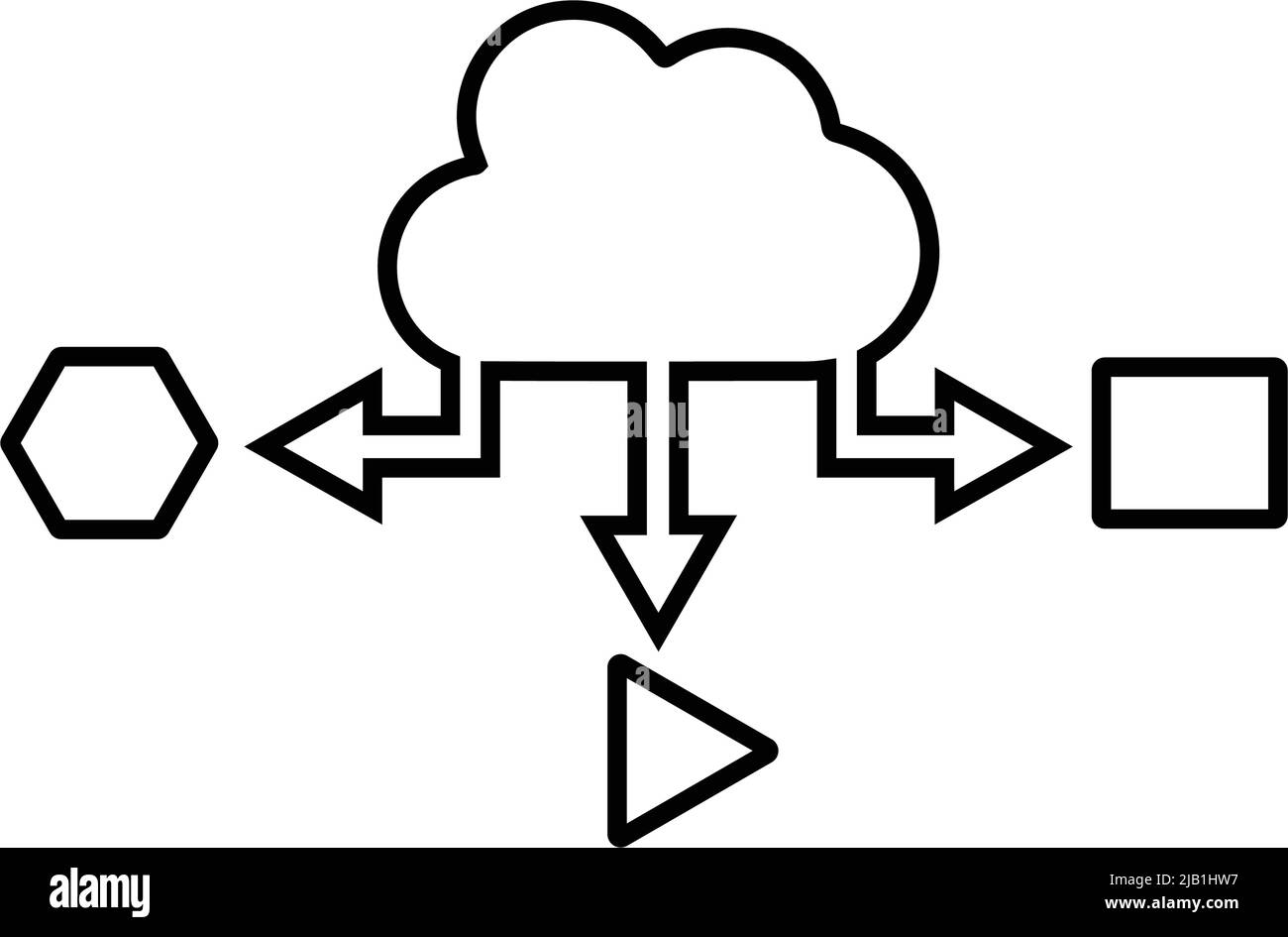 Cloud, variety, big data icon. Editable Vector EPS. Meticulously design and Well organized simple vector. Stock Vector