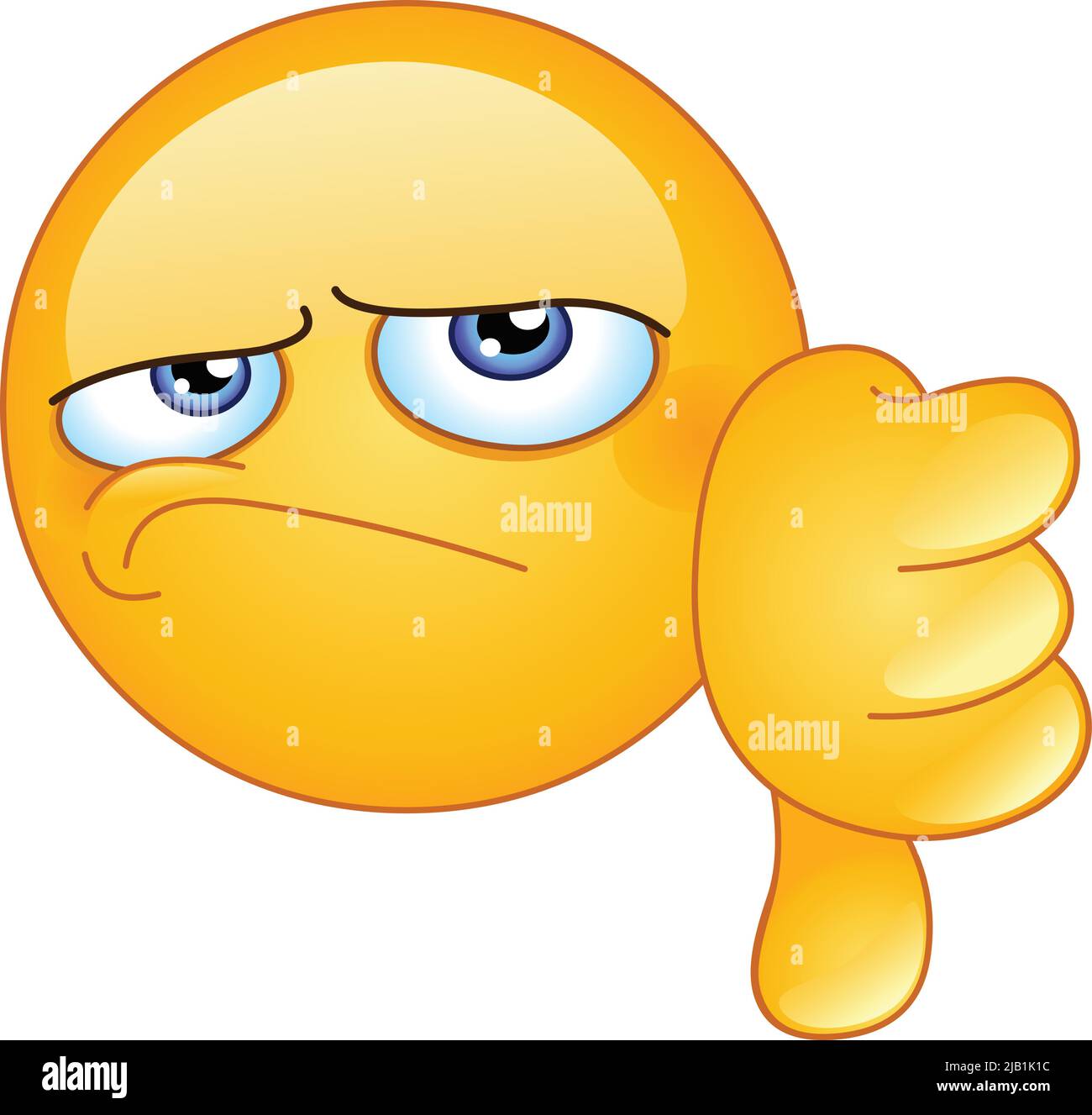 Unsatisfied emoji emoticon showing thumb down dislike hand gesture Stock Vector