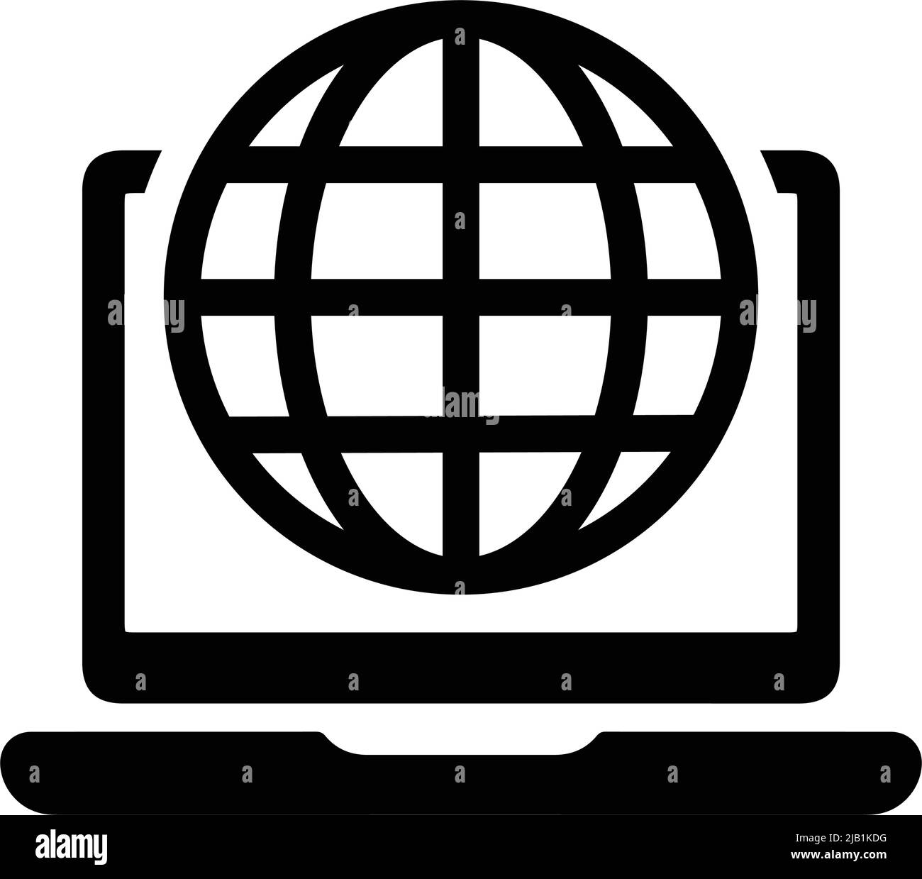 Global, laptop, big data icon. Well organized simple vector and meticulously design. Stock Vector