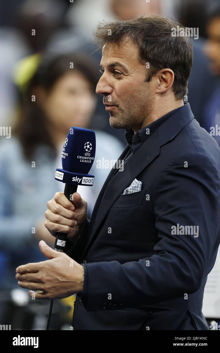 PARIS - Alessandro Del Piero during the UEFA Champions League final match between Liverpool FC and Real Madrid at Stade de Franc on May 28, 2022 in Paris, France. ANP | DUTCH HEIGHT | MAURICE VAN STONE Stock Photo