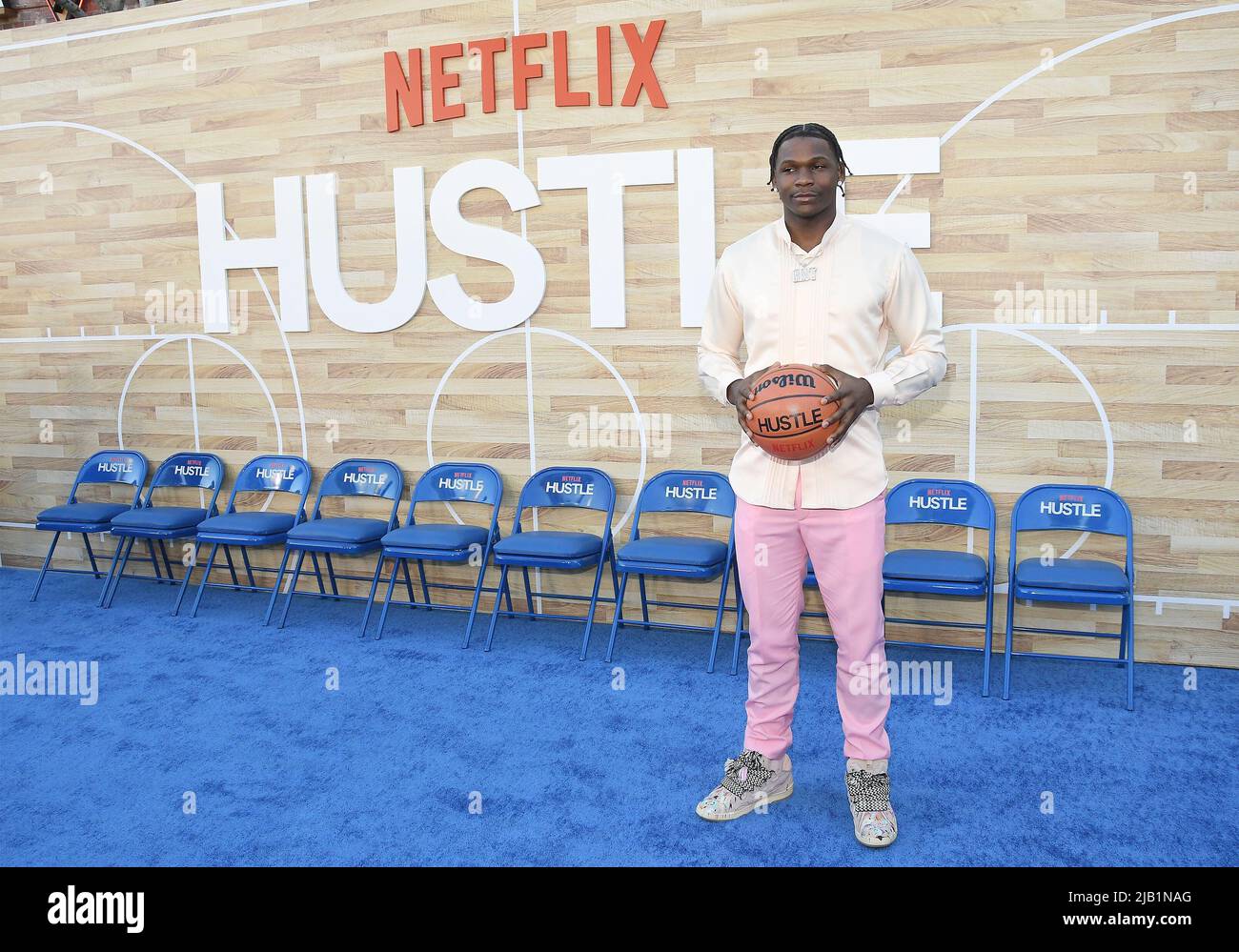 Anthony Edwards arrives at Netflix's HUSTLE Los Angeles Premiere held ...