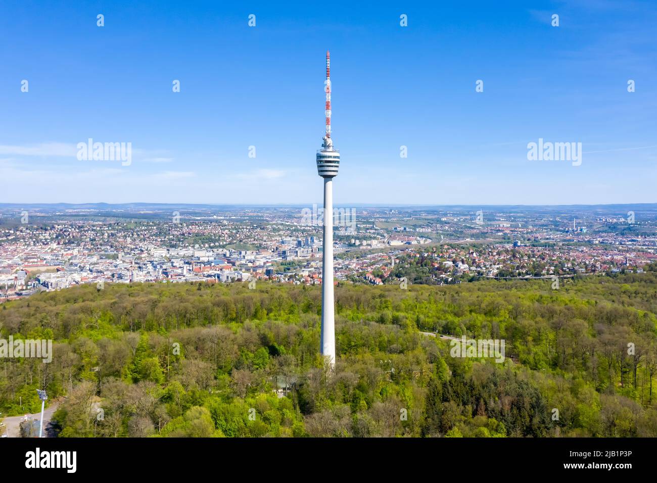 Stuttgart tv tower skyline aerial view city town architecture travel in ...