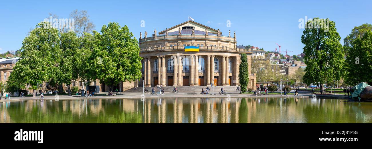 State Theater Stuttgart panorama architecture town at lake travel in Germany Stock Photo