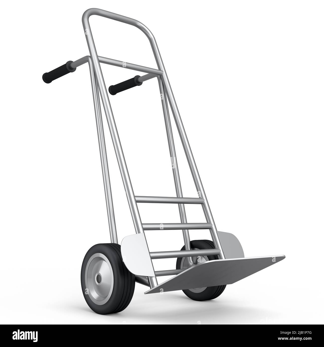 Empty hand truck or dolly isolated on white background. 3d render of