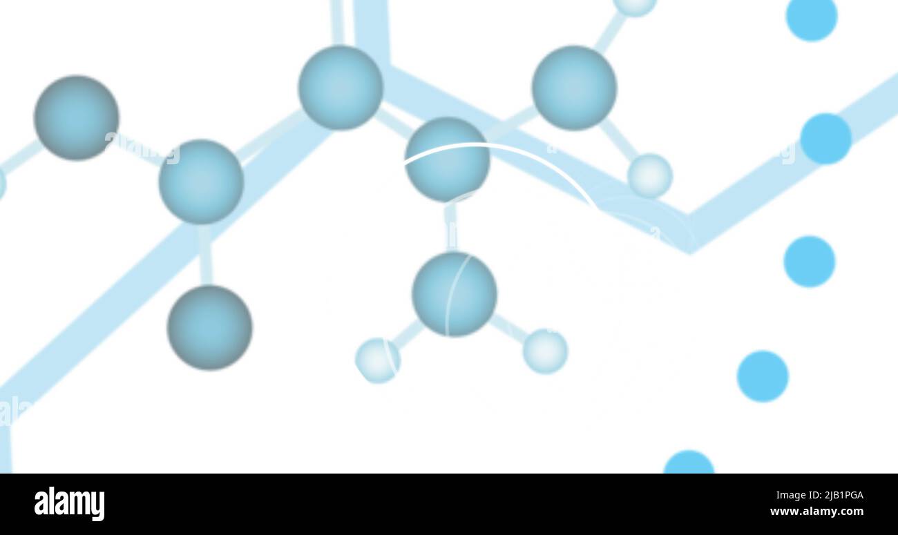 Image of scientific data processing over dna strand spinning Stock Photo