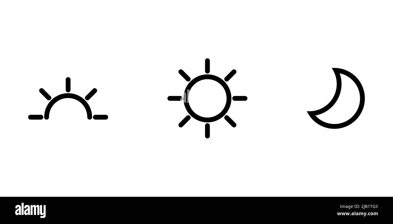 Sun day. Sunset, sun, moon icon concept Stock Vector