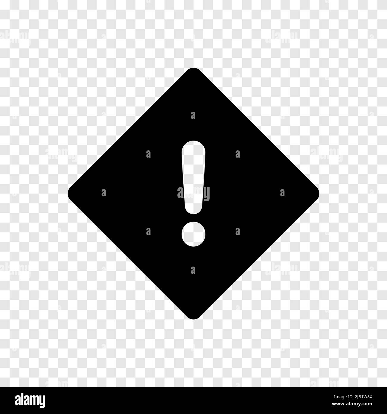 Warning road sign icon on transparent background Stock Vector