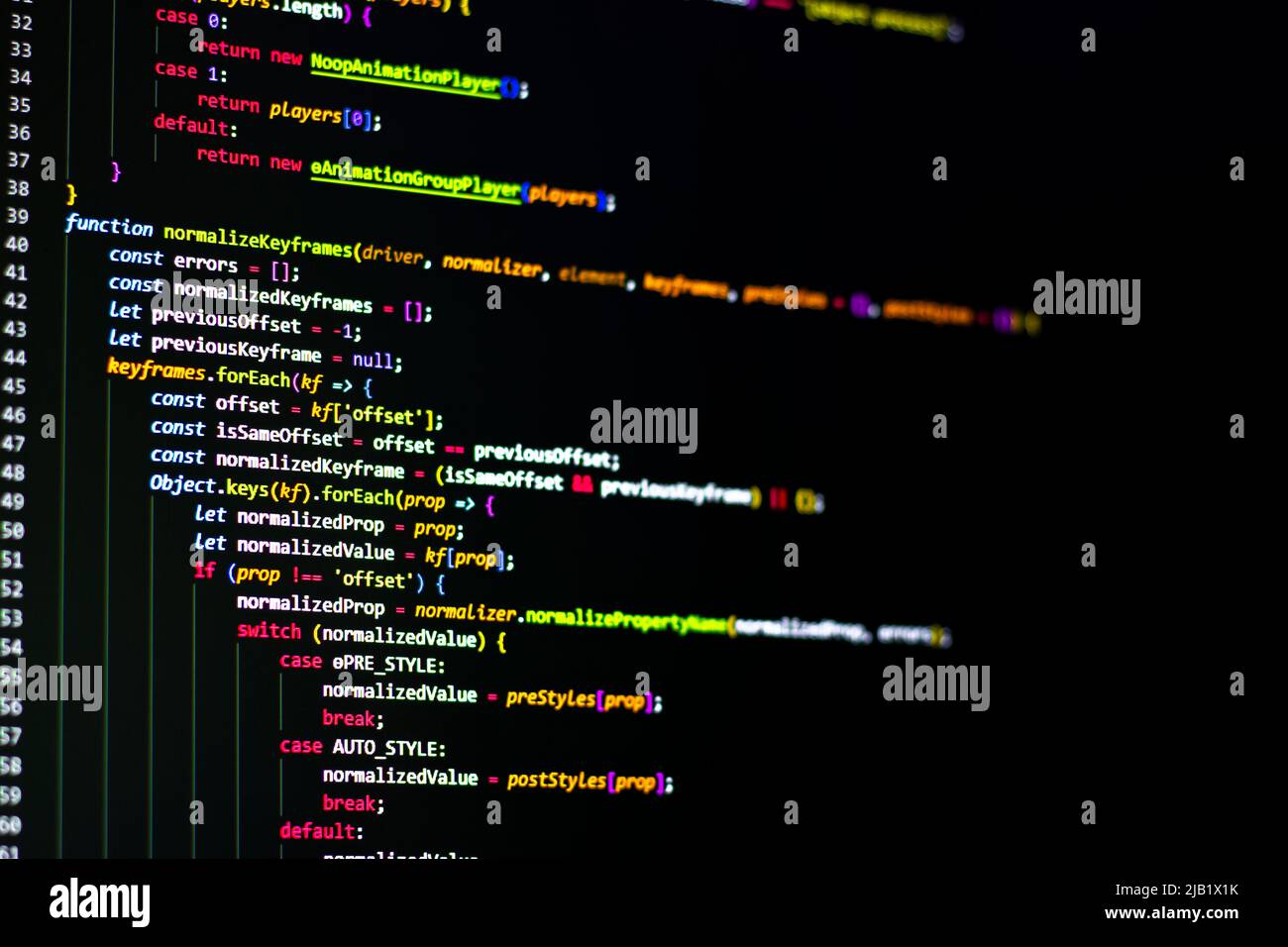 The software developer using dual screen is coding Stock Photo - Alamy