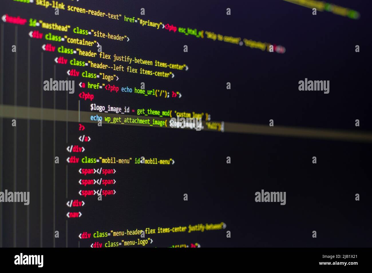 The software developer using dual screen is coding Stock Photo - Alamy
